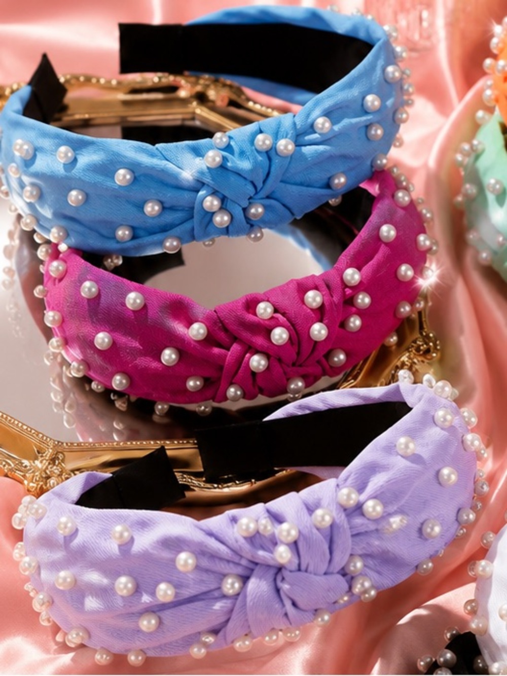 *Buy Now* Pearl-Embellished Knotted Headband (Choice of 1) - Picture 2 of 4
